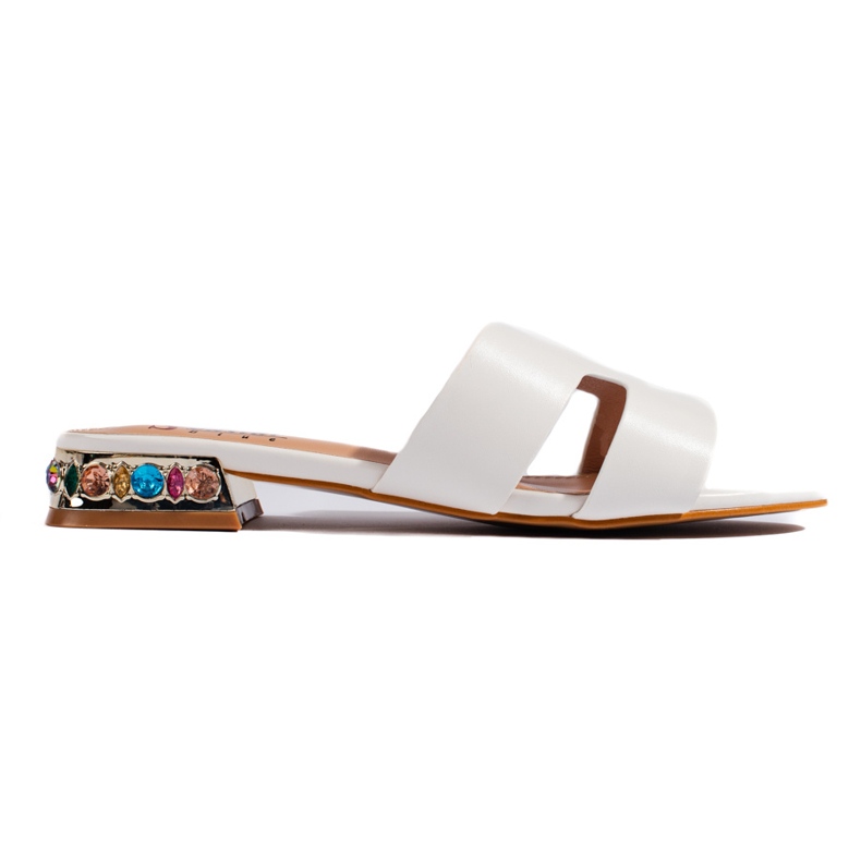 Tongs plates blanches pour femmes