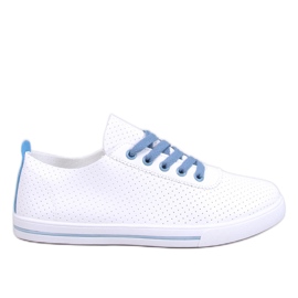 Baskets ajourées femme Costier Bleu Clair blanche