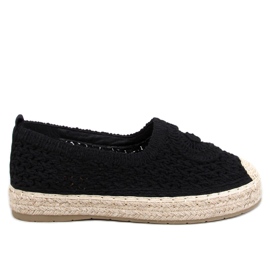 Dagonei Espadrilles ajourées noires le noir