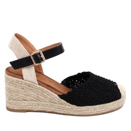 Morelli Sandales compensées espadrilles noires