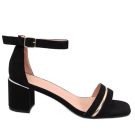 Marroc Sandales à talons bas noires le noir