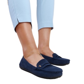 Mocassins bleu marine au fini mat de chez Rubiania Mocassins bleu marine au fini mat de chez Rubiania
