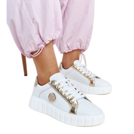 Baskets en cuir blanc à semelle massive Viera