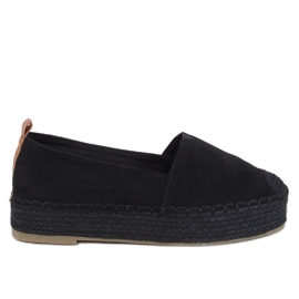 Poulain Espadrilles noires à semelle épaisse le noir