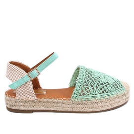 Premat Sandales espadrilles ajourées vertes