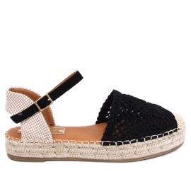 Premat Sandales espadrilles ajourées noires le noir