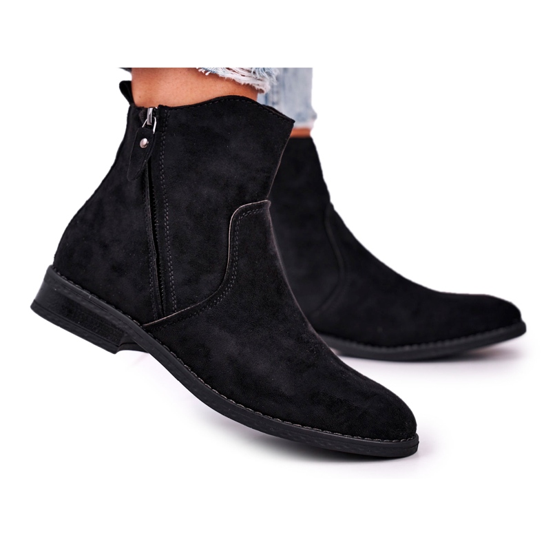 Evento Bottes Cowboy Femme Talon Plat Noir Plemmi le noir