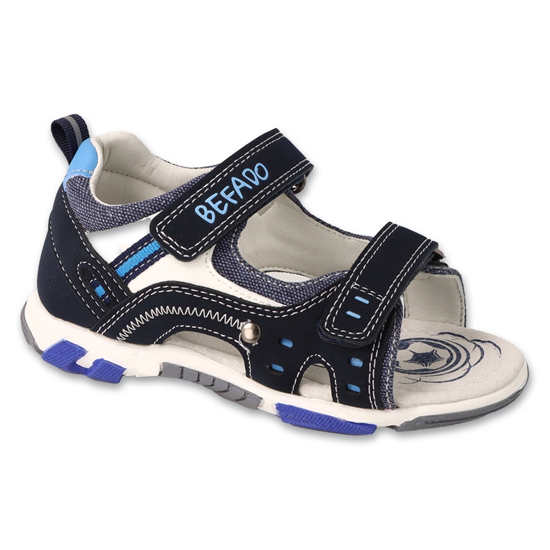 Sandales enfant Befado, semelle intérieure cuir, 170X104, bleu marine Sandales enfant Befado, semelle intérieure cuir, 170X104, bleu marine
