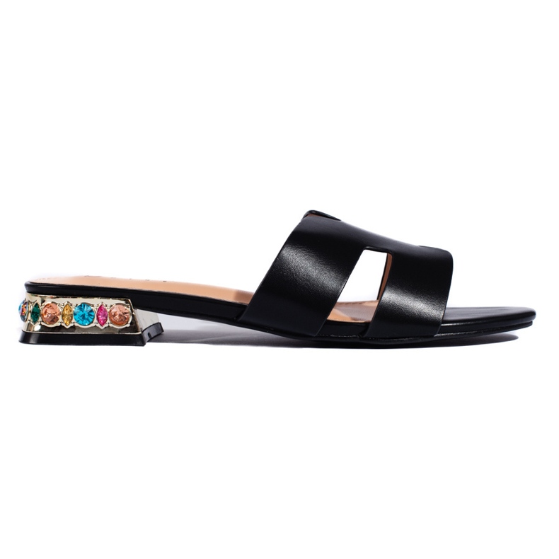 Claquettes plates femme noires le noir