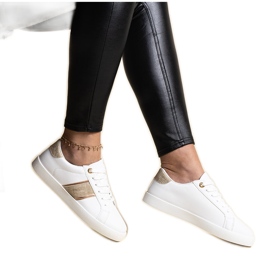 Baskets blanches et dorées avec bande décorative Grada Baskets blanches et dorées avec bande décorative Grada