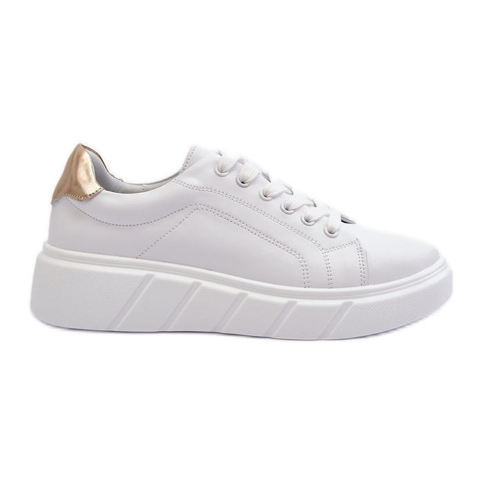 Baskets en cuir pour femmes sur la plateforme, blanches Danida Baskets en cuir pour femmes sur la plateforme, blanches Danida