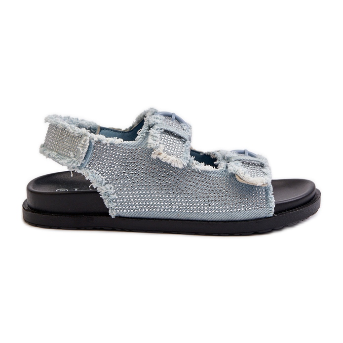 Sandales En Denim Décorées Pour Femmes Bleu Irmale Sandales En Denim Décorées Pour Femmes Bleu Irmale