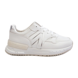 Baskets pour femmes en cuir écologique Blanc Vinelli