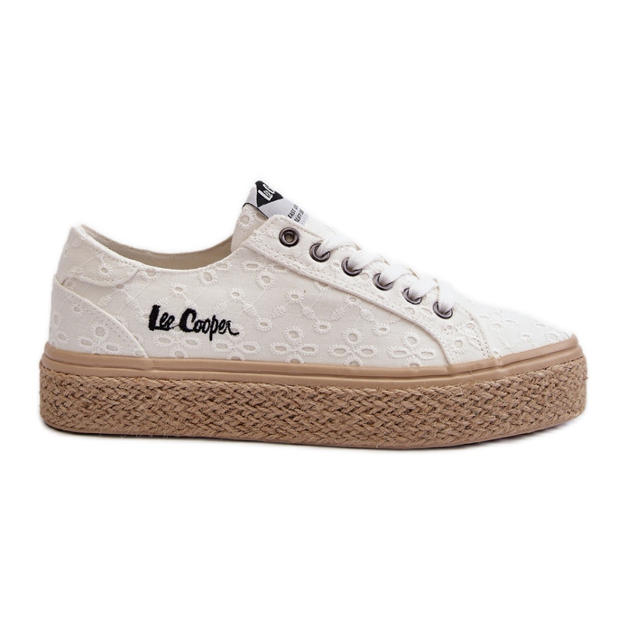 Baskets en dentelle pour femmes avec tresse Lee Cooper LCW-24-44-2425 blanc blanche
