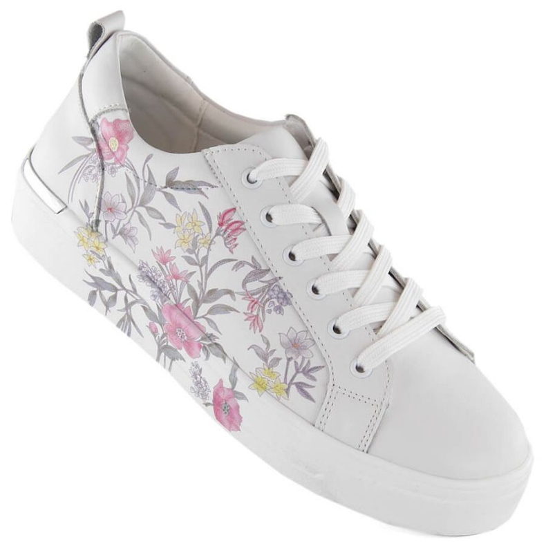 Filippo W PAW525 chaussures de sport en cuir, fleurs blanche Filippo W PAW525 chaussures de sport en cuir, fleurs blanche