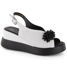 Sandales compensées en cuir avec perles Filippo W PAW529B blanc blanche