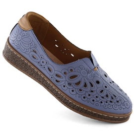 Artiker W HBH72B chaussures ajourées en cuir bleu