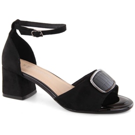 Sergio Leone W SK444A sandales à talons en daim, noir