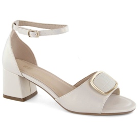 Sergio Leone W SK444B sandales formelles en perles sur talon haut blanc