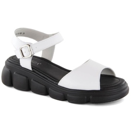 Vinceza W JAN300 sandales compensées en cuir blanc