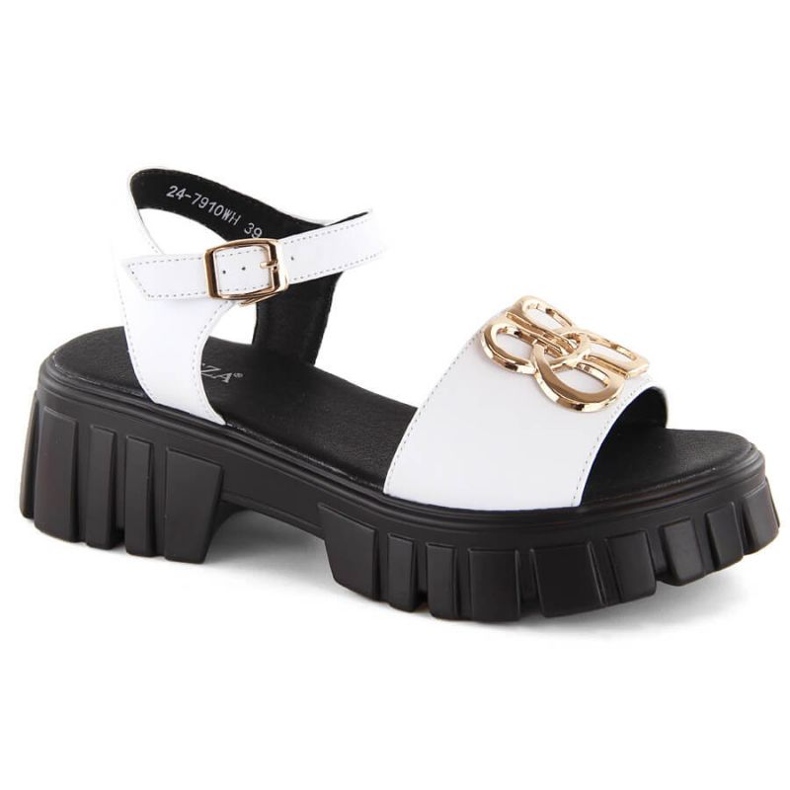 Vinceza W JAN301C sandales à talons hauts et plateforme en cuir, blanc blanche