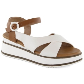 Vinceza W JAN303 sandales compensées blanches