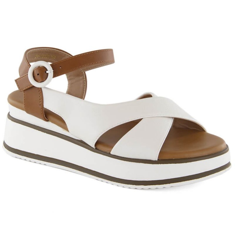 Vinceza W JAN303 sandales compensées blanches