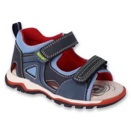 Sandales enfant Befado, empiècement cuir, 170P100, bleu marine