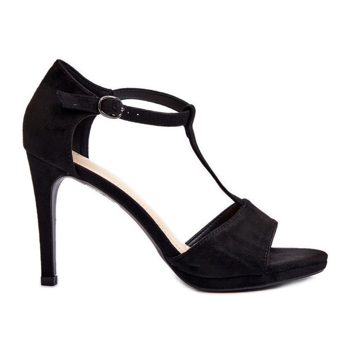 Vinceza Sandales à talons hauts pour femmes en suède écologique, noir Obdaria le noir Vinceza Sandales à talons hauts pour femmes en suède écologique, noir Obdaria le noir