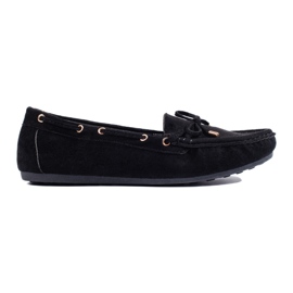 Mocassins femme en daim noir le noir