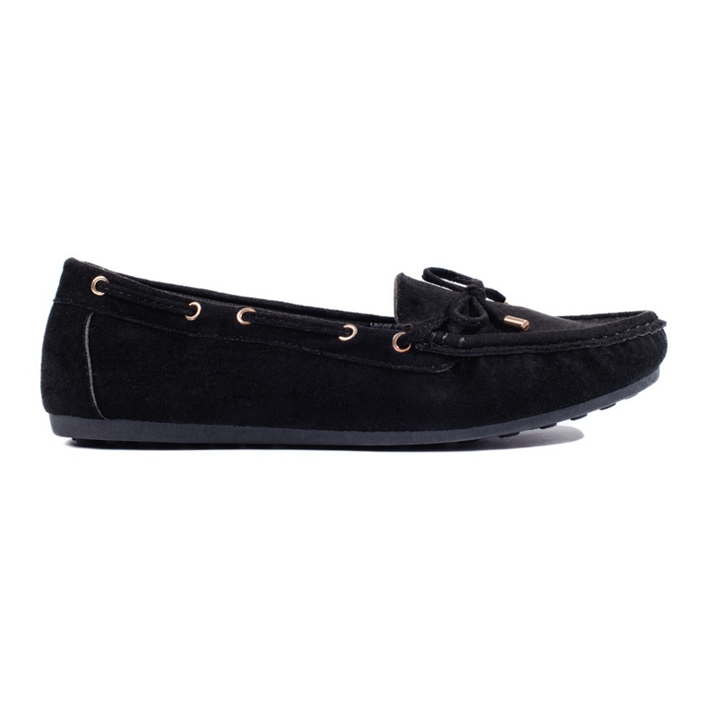 Mocassins femme en daim noir le noir