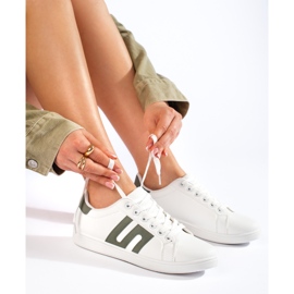 Baskets femme blanches et vertes