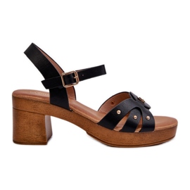Sandales à talons hauts pour femmes en cuir écologique, Assames noirs le noir Sandales à talons hauts pour femmes en cuir écologique, Assames noirs le noir