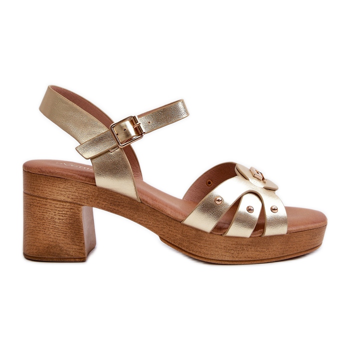 Sandales à talons hauts pour femmes en cuir écologique, Assames dorés d'or Sandales à talons hauts pour femmes en cuir écologique, Assames dorés d'or