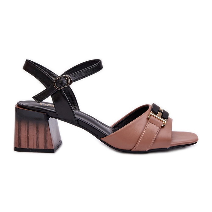 Vinceza Sandales à talons hauts Natissa Block roses pour femmes élégantes