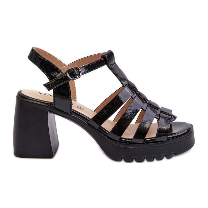 Vinceza Sandales en cuir verni à talon haut pour femme, Noir Aninifer le noir Vinceza Sandales en cuir verni à talon haut pour femme, Noir Aninifer le noir