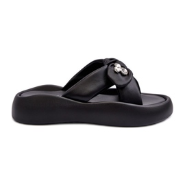 Tongs en cuir pour femmes sur la plateforme noir GOE NN2N4110 le noir Tongs en cuir pour femmes sur la plateforme noir GOE NN2N4110 le noir