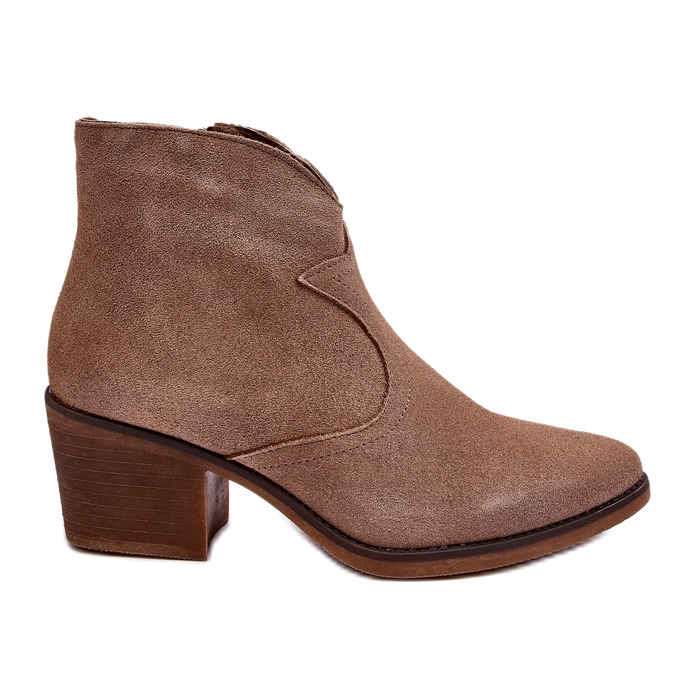S.Barski Bottes de cowboy en daim avec fermeture éclair D&amp;A SN622-29 Beige foncé