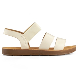 Sandales femme beiges à enfiler avec élastique