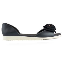 Ballerines ouvertes noires claires avec nœud le noir