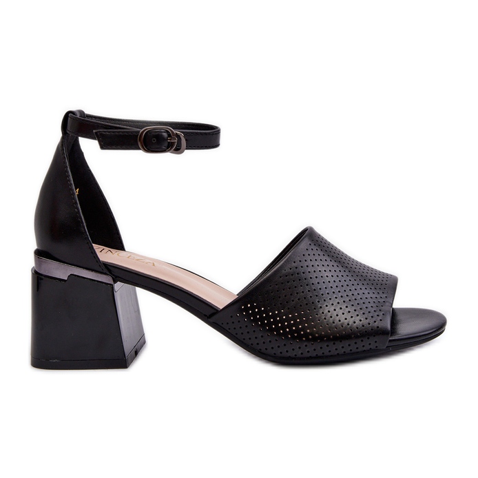 Vinceza Sandales à talons hauts pour femmes en cuir écologique, noir Horissa le noir