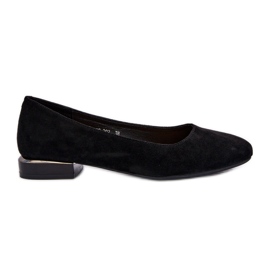 Ballerines en suède écologique pour femmes à talons bas, noir Sergio Leone PB202 le noir Ballerines en suède écologique pour femmes à talons bas, noir Sergio Leone PB202 le noir