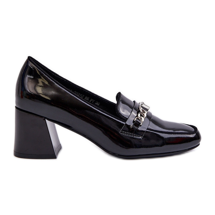 Vinceza Escarpins à petit talon en cuir verni à décor de graines de pavot noires le noir