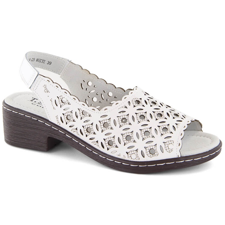 Sandales à talons hauts blanches pour femmes confortables en cuir de T.Sokolski