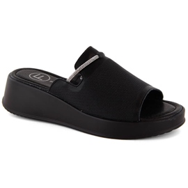 Sandales compensées femme en cuir noir Filippo DK6067