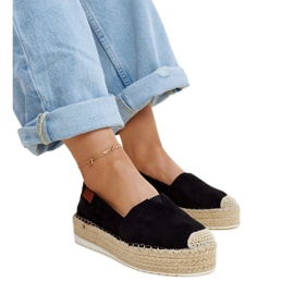 Espadrilles noires à plateforme haute Masia