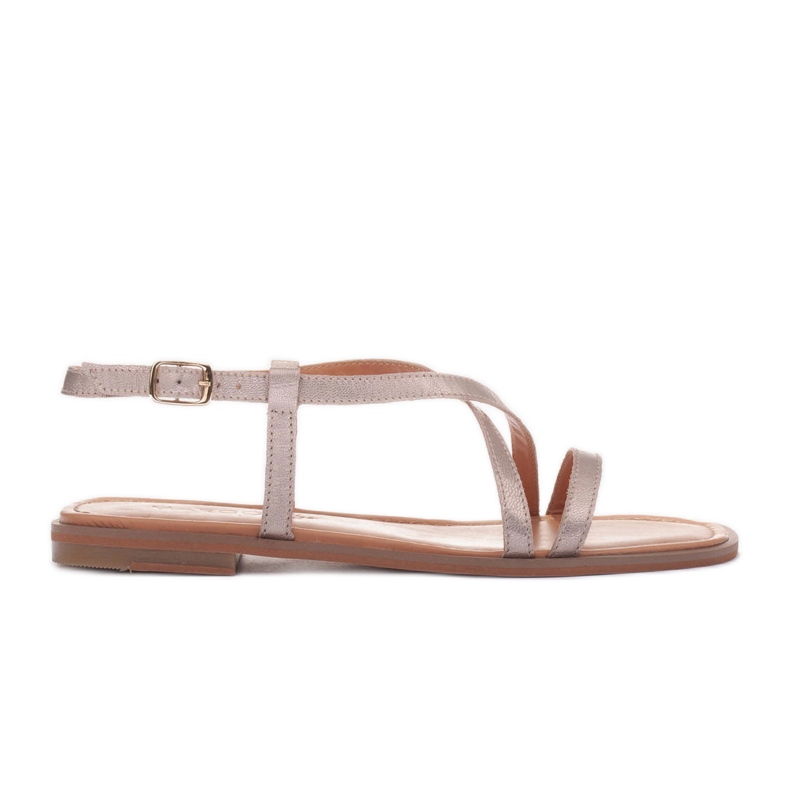 Marco Shoes Sandales à lanières d'or