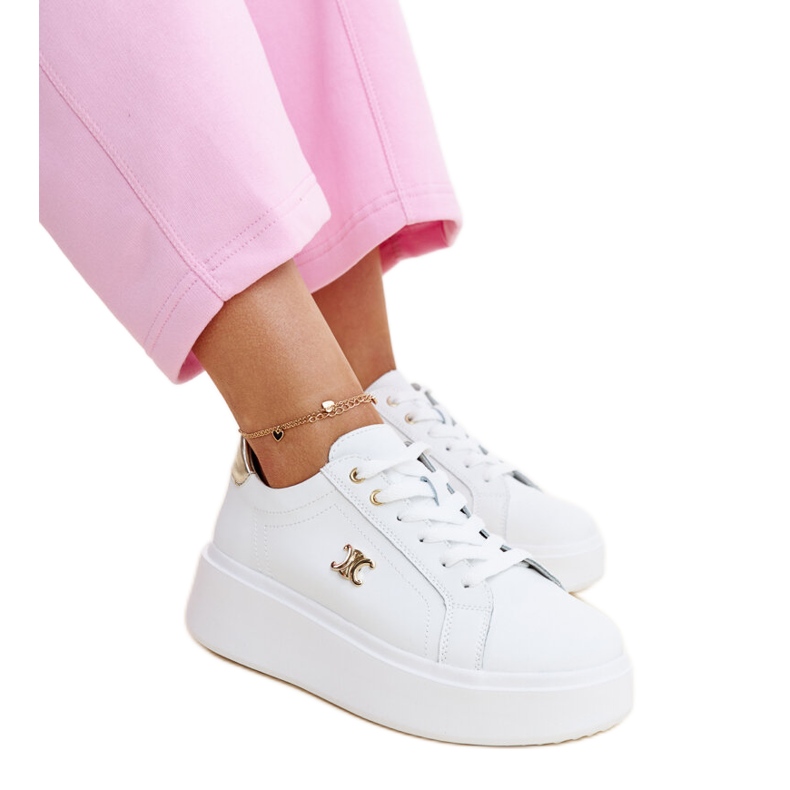 Baskets en cuir blanc à semelle haute, Melita blanche Baskets en cuir blanc à semelle haute, Melita blanche