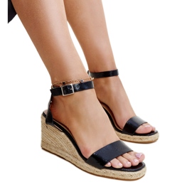 Sandales compensées noires Zuhura le noir