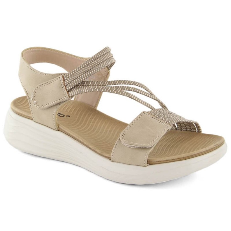 Sandales Velcro confortables eVento W EVE446A, beige
